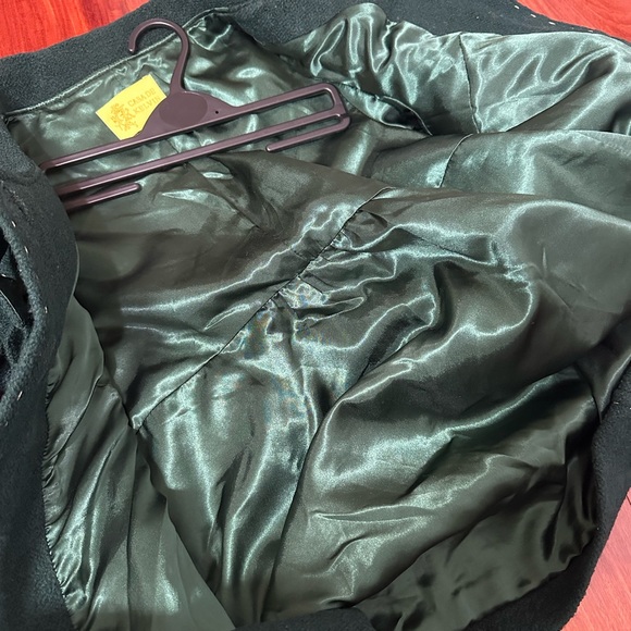 Retro green Mary Jane jacket coat wool-blend 80s Korean - Picture 9 of 10